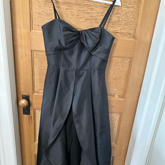 NEW Adrianna Papell Black Mikado Crepe Jumpsuit with Ballgown Overlay NWT size 4 - Picture 4 of 6